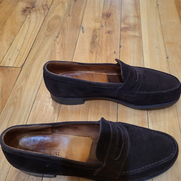 J.M. Weston loafers suede size 5.5 B Maron/dark brown color. - Picture 4 of 10